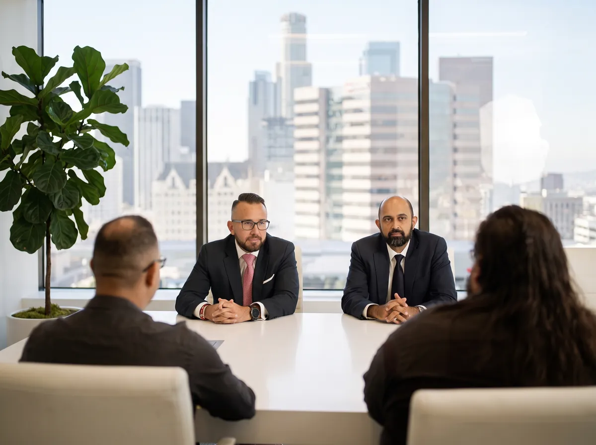 The partners in a client meeting